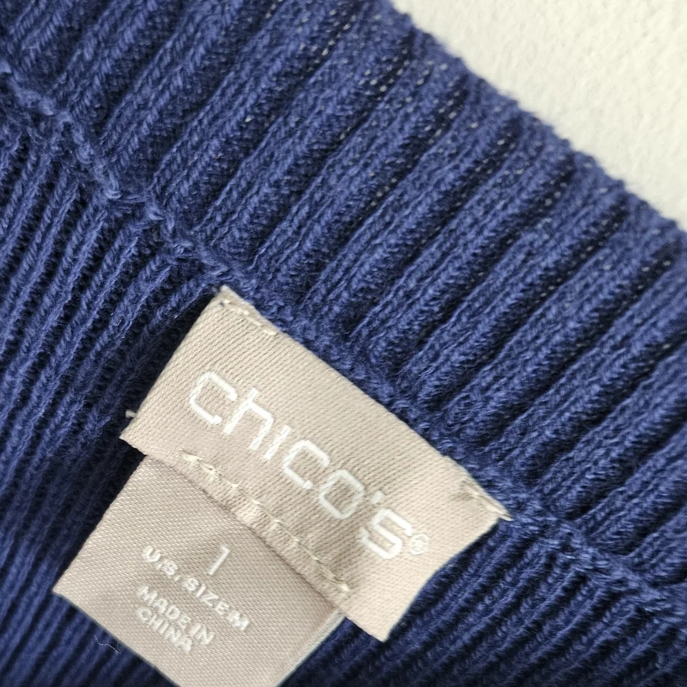 Chico's blue shirttail sweater